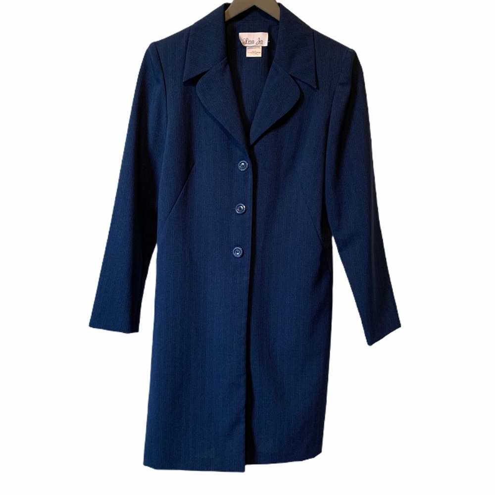 Vintage navy blue blazer jacket size 5 EUC